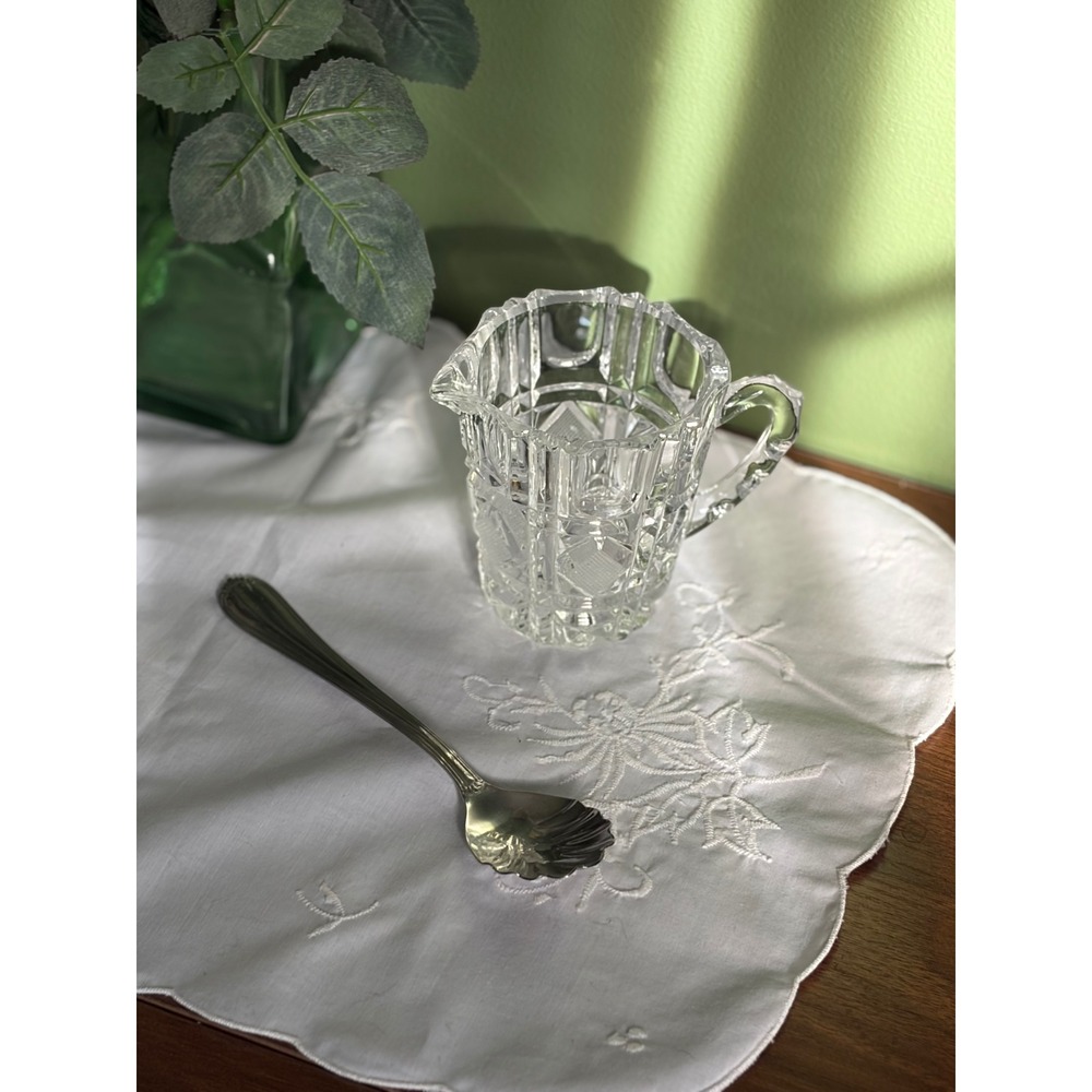Antique American Brilliant Period Cut Glass Creamer, ABP Crystal